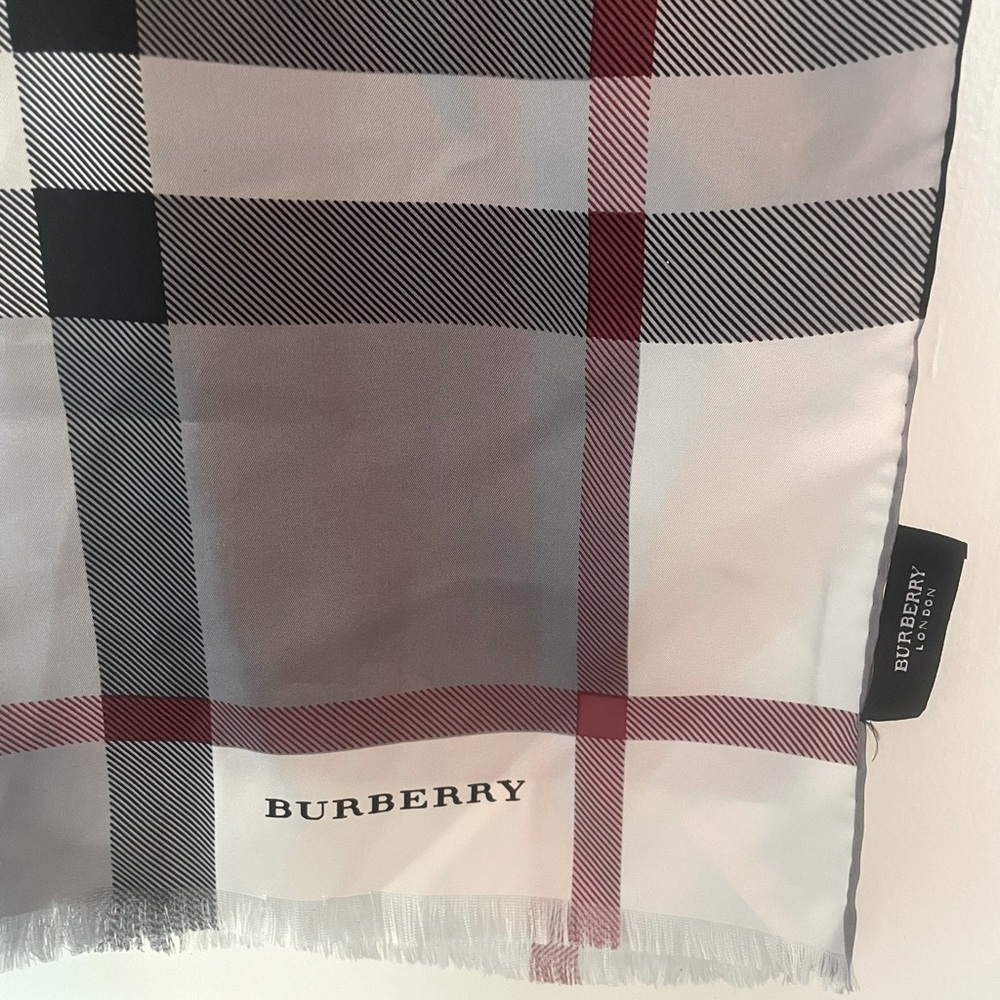 Vintage Burberry Plaid Silk Scarf